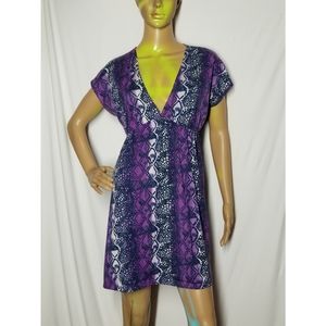 Faded glory snake skin patterned purple dress SIZE M